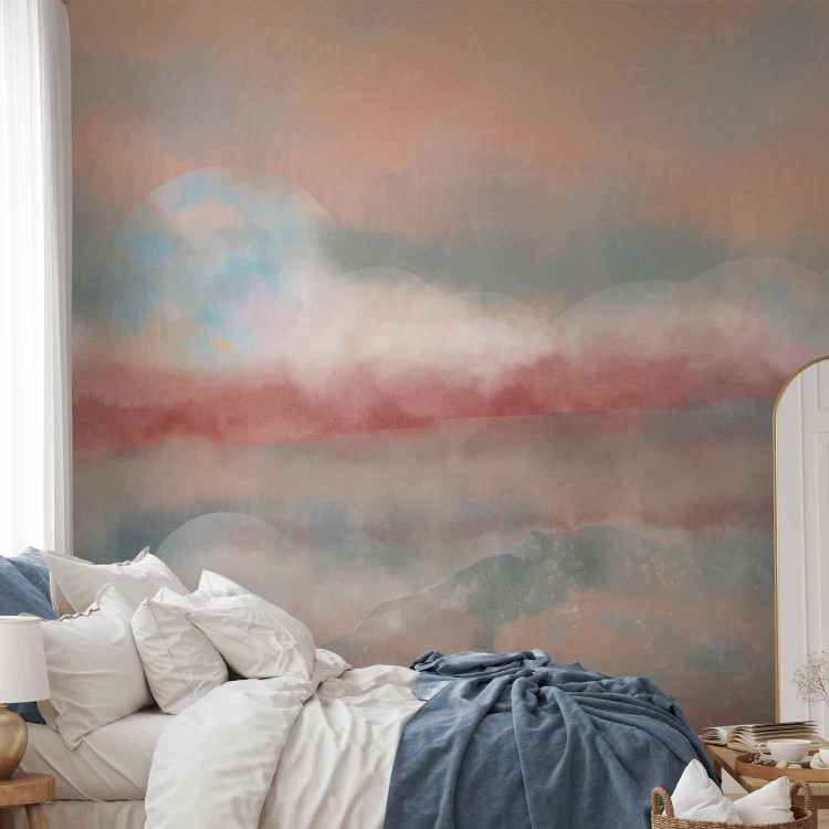 Wall Mural Abstract landscape - watercolour style composition in pink tones 137305 additionalImage 2