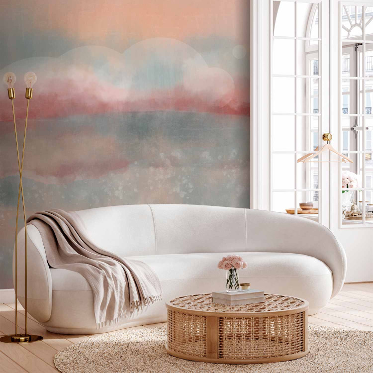Wall Mural Abstract landscape - watercolour style composition in pink tones 137305