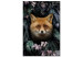 Canvas Fox in Flowers (1-piece) Vertical - forest animal amidst leaves 138605