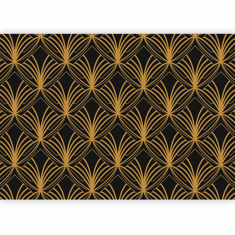 Photo Wallpaper Art deco time - regular abstraction with gold patterns on black background 143205 additionalImage 5