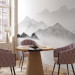 Photo Wallpaper Mountains in the mist - watercolour landscape with mountain peaks in grey 144705 additionalThumb 7
