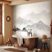 Photo Wallpaper Mountains in the mist - watercolour landscape with mountain peaks in grey 144705 additionalThumb 8
