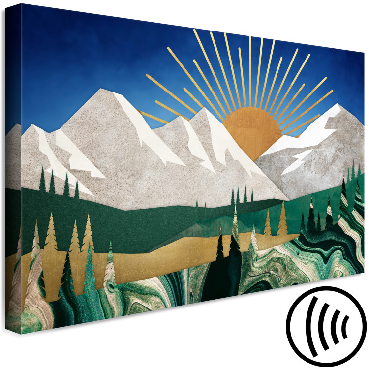 Canvas Awakening - Artwork With Sunrise Against the Backdrop of High Mountains 145505 additionalImage 6