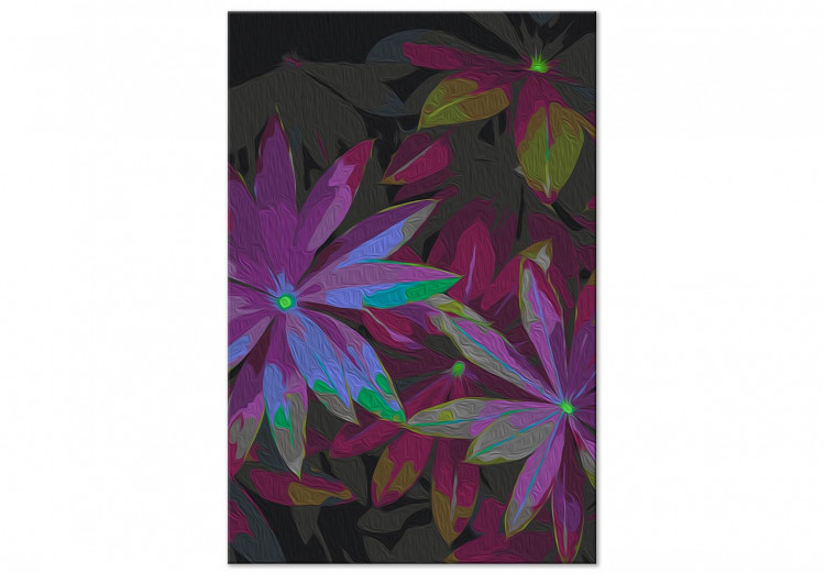 Paint by Number Kit Tropical Charm - Pointed Leaves in Green, Purple and Burgundy Colors 146205 additionalImage 4