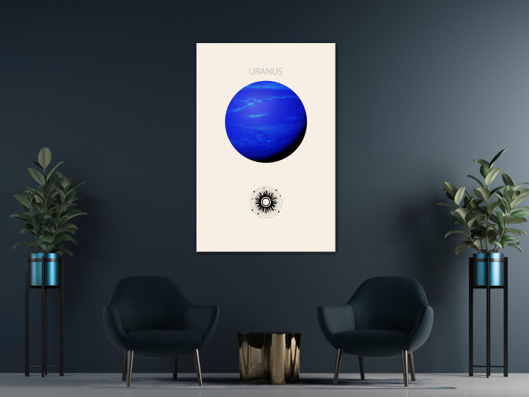 Canvas Uranus - The Blue Planet of the Solar System on a Cream Background 146305 additionalImage 3