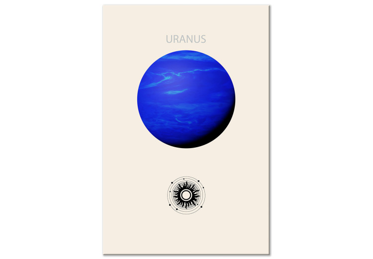 Canvas Uranus - The Blue Planet of the Solar System on a Cream Background 146305