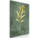 Canvas Art Print Olive Branch (1-piece) - plant landscape and text on a marble background 148905 additionalThumb 2