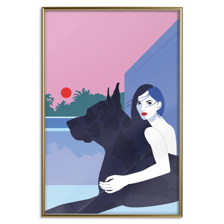 Poster Woman and Dog - Minimalist Vector Illustration 149705 additionalImage 19