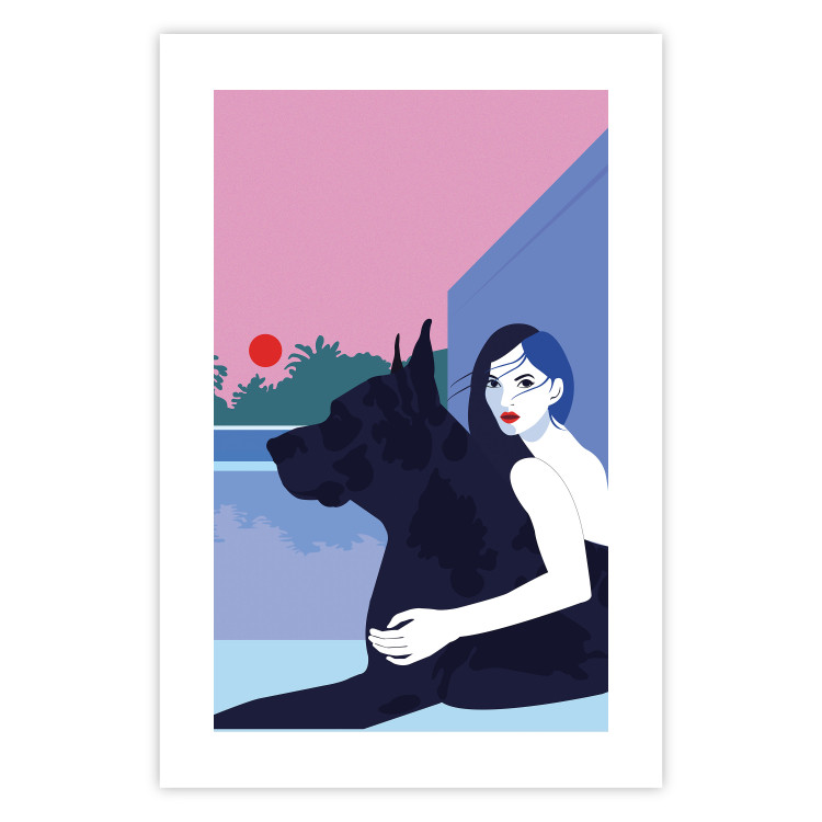 Poster Woman and Dog - Minimalist Vector Illustration 149705 additionalImage 17