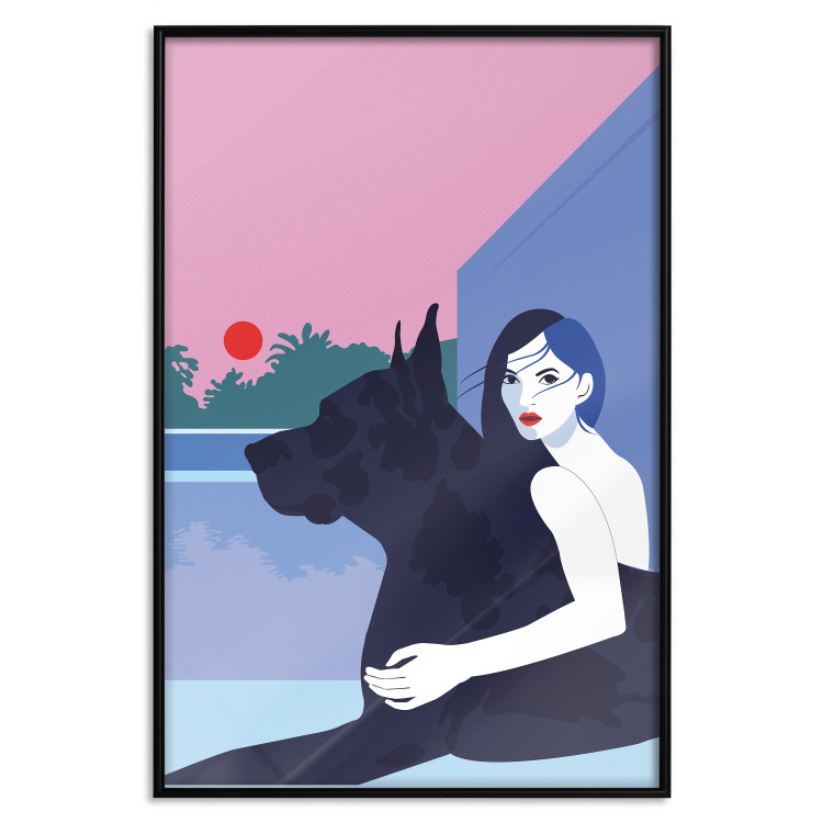 Poster Woman and Dog - Minimalist Vector Illustration 149705 additionalImage 16