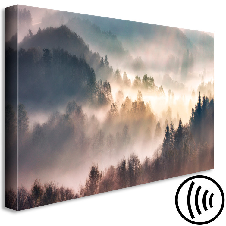 Canvas Art Print Forest in the Fog - Mountainous Landscape With Trees at Sunrise 149805 additionalImage 6