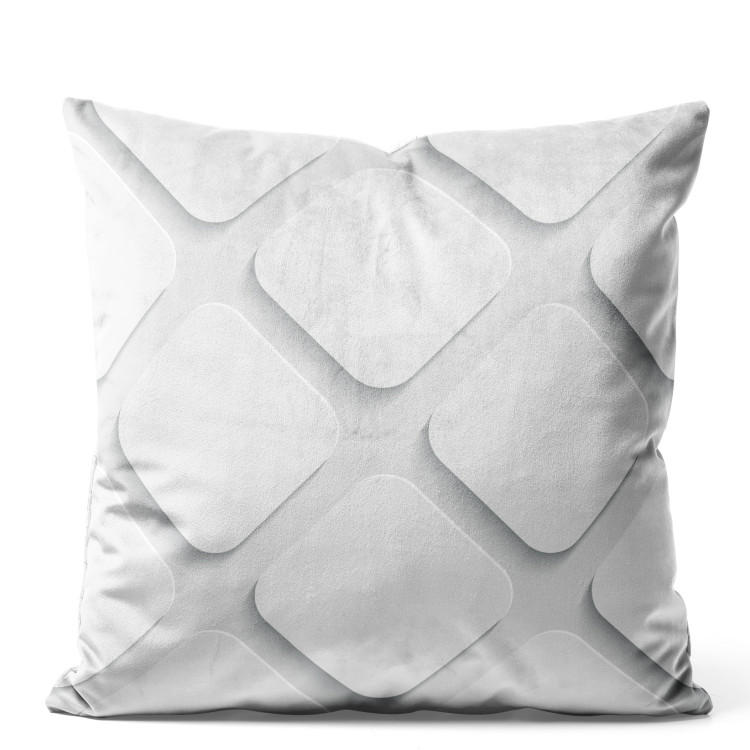Decorative Velor Pillow Rounded Squares - Minimalist Geometric Composition 151305