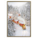 Wall Poster Christmas Train - A Red Train Going Through a Snow-Covered Forest 151705 additionalThumb 21