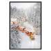Wall Poster Christmas Train - A Red Train Going Through a Snow-Covered Forest 151705 additionalThumb 23