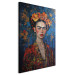 Large canvas print Portrait of Frida - Klimt-Style Composition on a Dark Blue Background [Large Format] 152205 additionalThumb 2