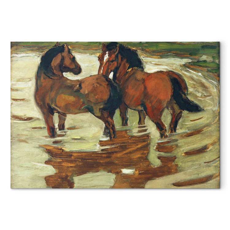 Art Reproduction Zwei Pferde in der Schwemme 154305