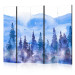 Room Divider Watercolor Landscape - Cobalt Forest of Christmas Trees on the Background of Mountain Peaks II [Room Dividers] 159805