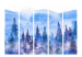 Room Divider Watercolor Landscape - Cobalt Forest of Christmas Trees on the Background of Mountain Peaks II [Room Dividers] 159805 additionalThumb 3