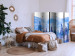 Room Divider Watercolor Landscape - Cobalt Forest of Christmas Trees on the Background of Mountain Peaks II [Room Dividers] 159805 additionalThumb 2