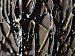 Canvas Time Fantasy (3-piece) - Golden abstraction with a black thread motif 48205 additionalThumb 2