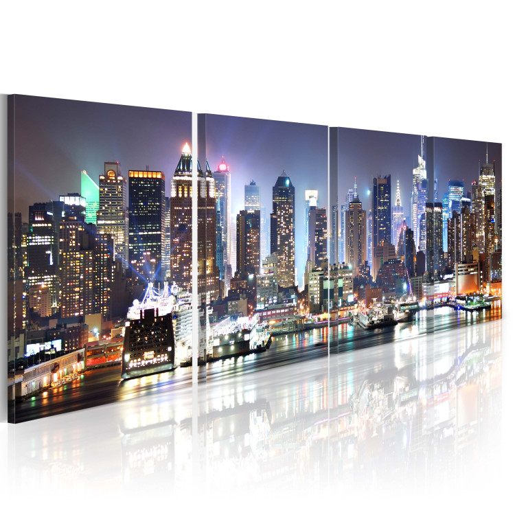 Canvas Art Print Turquoise lights in New York 58305 additionalImage 2