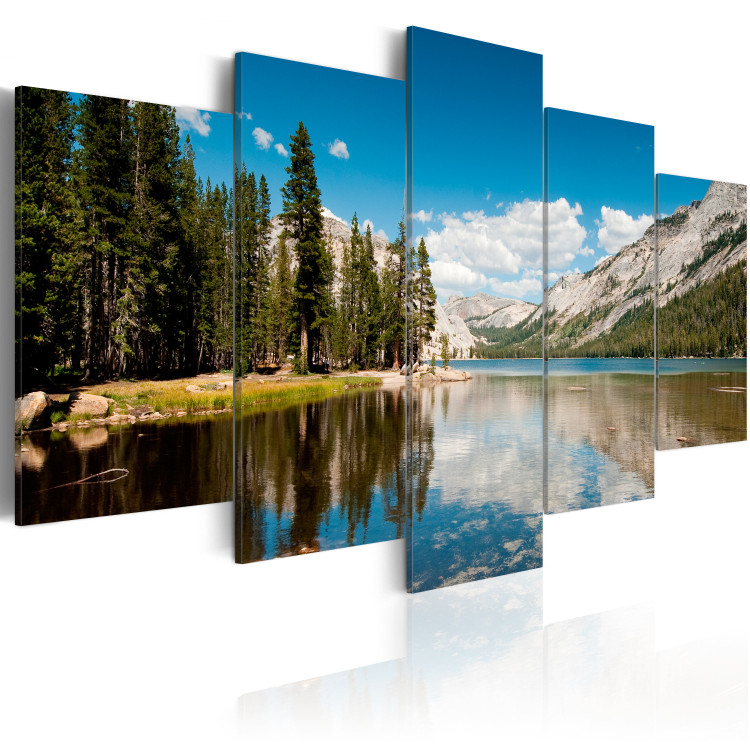 Canvas Art Print A mountain lake in early summer 58505 additionalImage 2