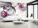 Wall Mural Wave of Pleasure - Abstraction of Orchid Flowers in Violet with Pearls 60305