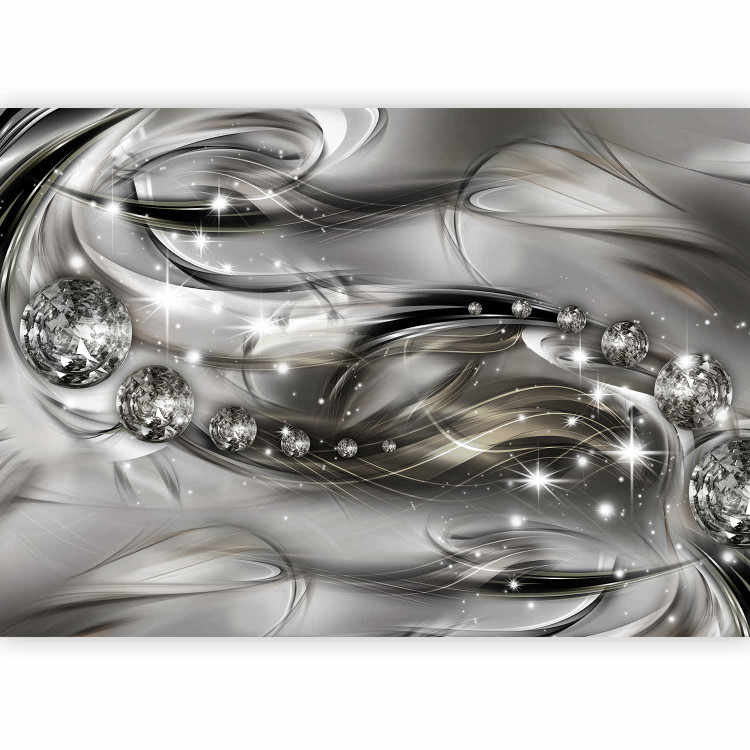Wall Mural Starry Path - composition of abstract waves with diamonds and shimmer 62105 additionalImage 1