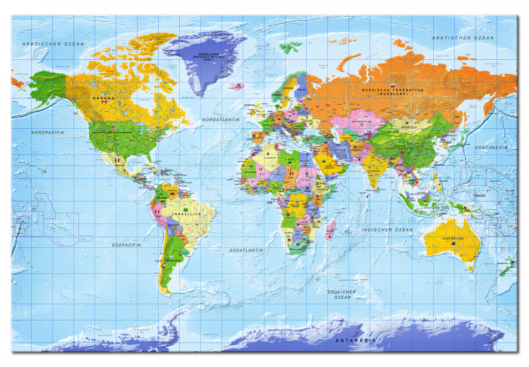 Decorative Pinboard World Map: Countries Flags [Cork Map - German Text] 105615 additionalImage 2