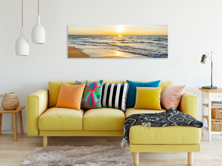 Canvas Print Calm Waves (1 Part) Narrow Golden 108515 additionalImage 3