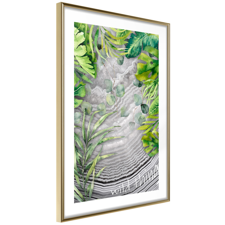 Poster Wild Thing - botanical composition with tropical leaves and text 114315 additionalImage 6