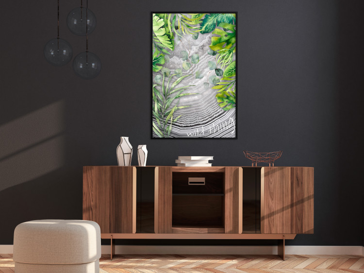 Poster Wild Thing - botanical composition with tropical leaves and text 114315 additionalImage 3