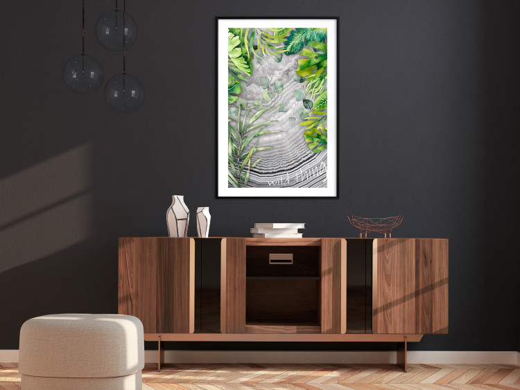 Poster Wild Thing - botanical composition with tropical leaves and text 114315 additionalImage 4