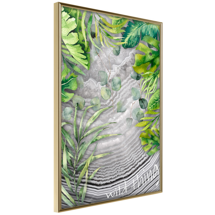 Poster Wild Thing - botanical composition with tropical leaves and text 114315 additionalImage 12