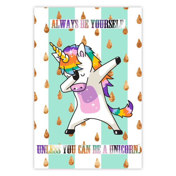 Poster Always be yourself - fun colorful composition with messages for children 114415