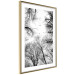 Poster Winter flight - black and white landscape with birds circling among tree tops 114915 additionalThumb 6