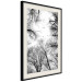 Poster Winter flight - black and white landscape with birds circling among tree tops 114915 additionalThumb 3