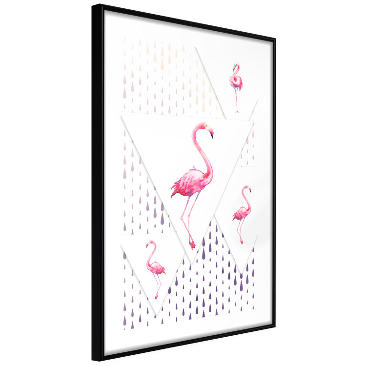 Poster Flamingo Family - geometric composition with pink birds and triangles 115315 additionalImage 11