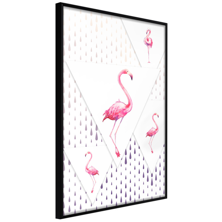Poster Flamingo Family - geometric composition with pink birds and triangles 115315 additionalImage 10