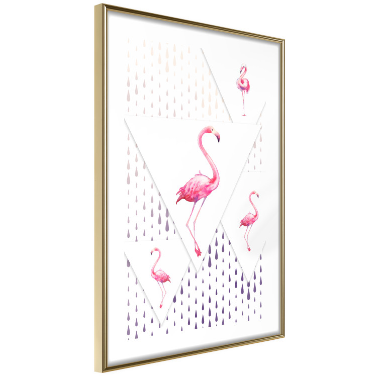 Poster Flamingo Family - geometric composition with pink birds and triangles 115315 additionalImage 8