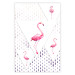 Poster Flamingo Family - geometric composition with pink birds and triangles 115315