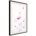 Poster Flamingo Family - geometric composition with pink birds and triangles 115315 additionalThumb 3