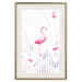 Poster Flamingo Family - geometric composition with pink birds and triangles 115315 additionalThumb 19