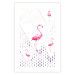 Poster Flamingo Family - geometric composition with pink birds and triangles 115315 additionalThumb 19