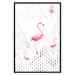 Poster Flamingo Family - geometric composition with pink birds and triangles 115315 additionalThumb 24