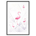 Poster Flamingo Family - geometric composition with pink birds and triangles 115315 additionalThumb 17
