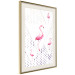 Poster Flamingo Family - geometric composition with pink birds and triangles 115315 additionalThumb 2