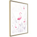 Poster Flamingo Family - geometric composition with pink birds and triangles 115315 additionalThumb 8