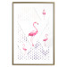 Poster Flamingo Family - geometric composition with pink birds and triangles 115315 additionalThumb 16