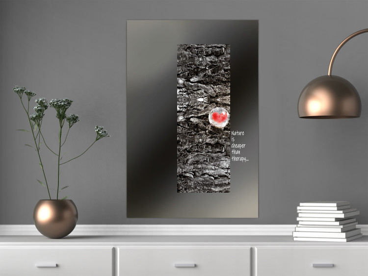 Wall Poster Nature is cheaper than therapy - black and white composition with texts 116315 additionalImage 23